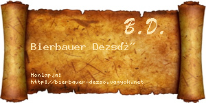 Bierbauer Dezső névjegykártya
