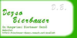 dezso bierbauer business card