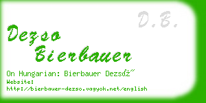 dezso bierbauer business card